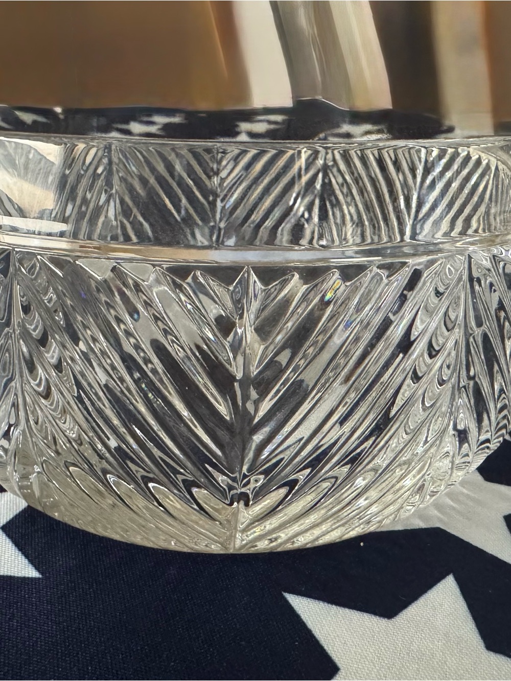 Ralph Lauren Clear Cut Glass Serving Bowl